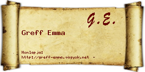 Greff Emma névjegykártya